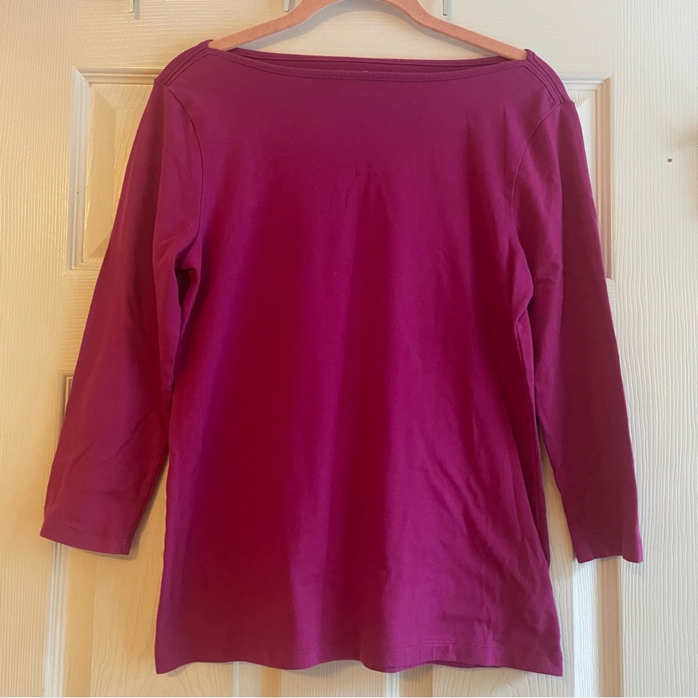 Isaac Mizrahi New York Size Small Cranberry 3/4 Sleeve Top